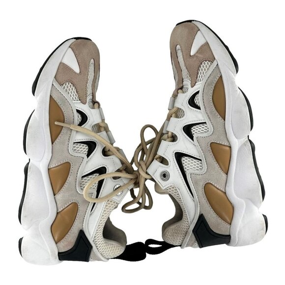 Sandro Atomic Beige & Off-White High Top Sneakers Size 41 - Picture 5 of 9